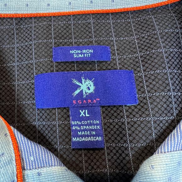 Egara Button Down Men's XL Dobby Non Iron Long Sleeve Dress Shirt Soft Casual - Picture 3 of 8